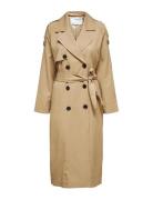 Slfnew Bren Ls Trench Coat B Noos Trenchcoat Frakke Beige Selected Femme