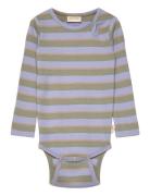 Body L/S Modal Double Striped Bodies Long-sleeved Multi/patterned Petit Piao
