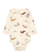 Body Aop Dogs Bodies Long-sleeved Cream Lindex