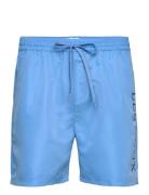 Les Deux Logo Swim Shorts Badeshorts Blue Les Deux