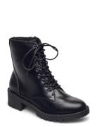 Biaclaire Laced Up Boot Shoes Boots Ankle Boots Laced Boots Black Bianco