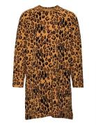 Basic Leopard Ls Dress Dresses & Skirts Dresses Casual Dresses Long-sleeved Casual Dresses Brown Mini Rodini