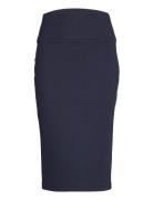 Soft Punto Mix + Match Stretch Skirt Knælang Nederdel Blue Esprit Collection