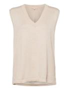 Srmarla V-Neck Loose Fit Knit Vest Vests Knitted Vests Cream Soft Rebels