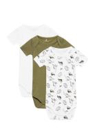 Nbmbody 3P Ss Loden Dino Noos Bodies Short-sleeved Multi/patterned Name It