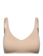 Bra Svea V Neck Top Lingerie Bras & Tops Soft Bras Tank Top Bras Beige Lindex