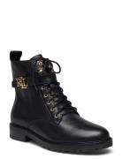 Eldridge Burnished Leather Boot Shoes Boots Ankle Boots Laced Boots Black Lauren Ralph Lauren