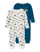 Nbmnightsuit 2P Zip Legion Blue Noos Pyjamas Sie Jumpsuit Multi/patterned Name It