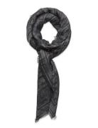 Monogram Jacquard Scarf 130X130 Accessories Scarves Lightweight Scarves Black Calvin Klein