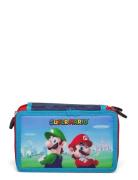 Super Mario, Pencil Case, Filled - Triple Decker Accessories Bags Pencil Cases Blue Super Mario