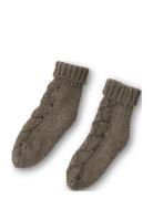 Ardette Knitted Pointelle Socks 25-28 Sokker Strømper Brown That's Mine