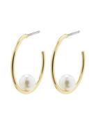 Eline Recycled Pearl Hoop Earrings Accessories Jewellery Earrings Hoops Gold Pilgrim