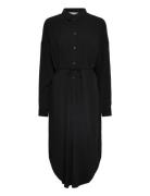 Srfreedom Midi Shirt Dress Knælang Kjole Black Soft Rebels