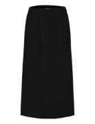 Slftinni-Relaxed Mw Midi Skirt B Noos Knælang Nederdel Black Selected Femme