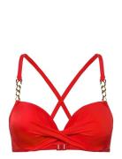 Light_Padded Filao Bikini_Top Swimwear Bikinis Bikini Tops Bandeau Bikinitops Red Dorina