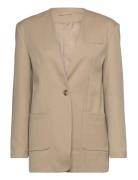 2Nd Mira - Daily Satin Touch Blazers Single Breasted Blazers Beige 2NDDAY