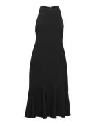 Double-Faced Crepe Sleeveless Dress Knælang Kjole Black Lauren Ralph Lauren