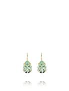 Mini Drop Clasp Earrings Gold Ørestickere Smykker Green Caroline Svedbom