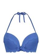Scallop Pp Swimwear Bikinis Bikini Tops Wired Bikinitops Blue Hunkemöller