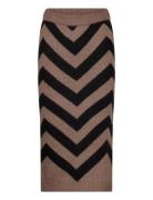 Yaskavalli Hw Midi Knit Skirt S. Knælang Nederdel Brown YAS