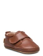 Luxury Leather Slippers Slippers Hjemmesko Brown Melton