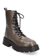 Women Boots Shoes Boots Ankle Boots Laced Boots Khaki Green NEWD.Tamaris