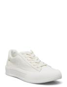Daisie Canvas & Suede Sneaker Low-top Sneakers White Lauren Ralph Lauren