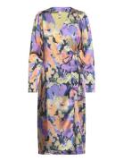 Yaspainterly Ls Wrap Midi Dess S. - Show Dresses Evening Dresses Purple YAS