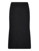 Vicomfy A-Line Knit Skirt- Noos Knælang Nederdel Black Vila