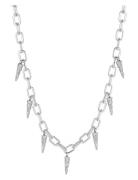 Spike Chain Necklace Silver Accessories Jewellery Necklaces Chain Necklaces Silver Bud To Rose