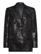 2Nd Edition Lena - Modern Jacquard Blazers Single Breasted Blazers Black 2NDDAY