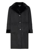 Faux-Shearling & Faux-Suede Coat Outerwear Coats Winter Coats Black Lauren Ralph Lauren