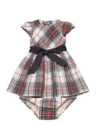Plaid Fit-And-Flare Dress & Bloomer Dresses & Skirts Dresses Baby Dresses Short-sleeved Baby Dresses Multi/patterned Ralph Lauren Baby