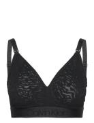 Maternity Unlined Triangle Lingerie Bras & Tops Soft Bras Bralette Black Calvin Klein