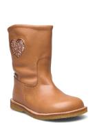 Boots - Flat - With Zipper Vinterstøvler Pull On Brown ANGULUS