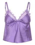 Love Lace Long Lingerie Bras & Tops Soft Bras Tank Top Bras Purple Love Stories