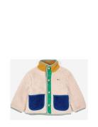 Baby Color Block Sheepskin Jacket Outerwear Fleece Outerwear Fleece Jackets White Bobo Choses