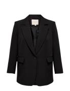 Carlana-Berry L/S Ovs Blazer Tlr Noos Blazers Single Breasted Blazers Black ONLY Carmakoma