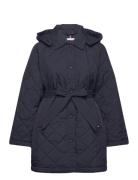 Quilted Lw Padded Coat Quiltet Jakke Navy Tommy Hilfiger