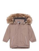 Parka W. Fake Fur Outerwear Shell Clothing Shell Jacket Beige Color Kids