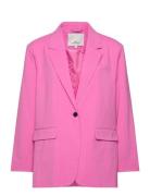 Cardamie L/S Pinst Slit Ovs Blazer Tlr Blazers Single Breasted Blazers Pink ONLY Carmakoma