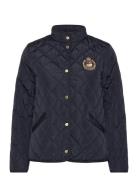 Crest-Patch Quilted Mockneck Jacket Quiltet Jakke Navy Lauren Ralph Lauren