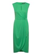 Stretch Jersey Tie-Front Dress Knælang Kjole Green Lauren Ralph Lauren