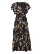 Floral Cotton Voile Tiered Maxidress Maxikjole Festkjole Black Lauren Ralph Lauren