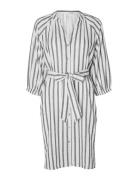 Slfalberta 3/4 Stripe Short Dress Noos Knælang Kjole White Selected Femme