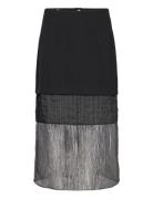 Cmtailor-Mix-Skirt Knælang Nederdel Black Copenhagen Muse