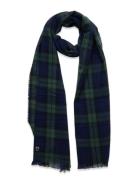 Checked Woven Scarf - Grs/Vegan Accessories Scarves Winter Scarves Khaki Green Knowledge Cotton Apparel