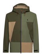 Color-Blocked Water-Resistant Jacket Outerwear Rainwear Rain Coats Green Polo Ralph Lauren
