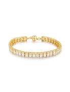The Triple Crystal Tennis Bracelet-Gold Accessories Jewellery Bracelets Chain Bracelets Gold LUV AJ