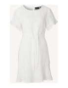 Meghan Linen Dress Knælang Kjole White Lexington Clothing